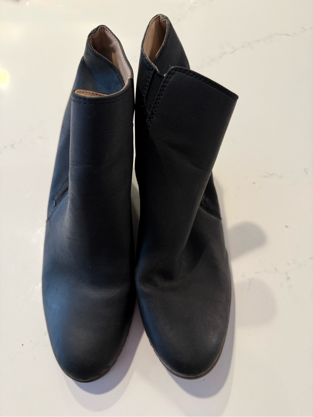 Naturalizer Black Faux Leather Ankle Booties